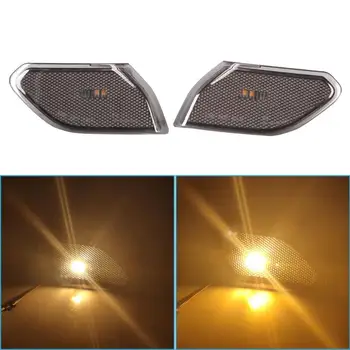 

1 Pair Smoked Lens Front Fender Amber LED Side Marker Lights Turn Signal Parking Lamps for Jeep Wrangler JL 2018 2019