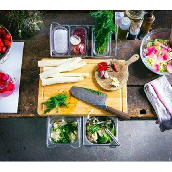 

High Quality Multifunction Bamboo Cutting Board Kitchen Tool with Detachable Storage Box VE