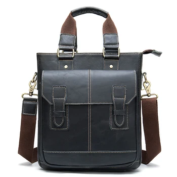 

Cross-border Genuine leather men's bag business retro men's vertical section briefcase shoulder bag men's Totes bag handbag