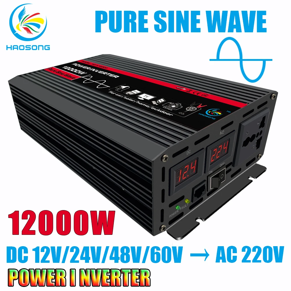Inverter Di Potenza Per Auto Da 2000W Dc 12 V A Ac 220 V Inverter Solare A Onda Sinusoidale Pura Convertitore 12 V 220 V Auto Auto Inverter