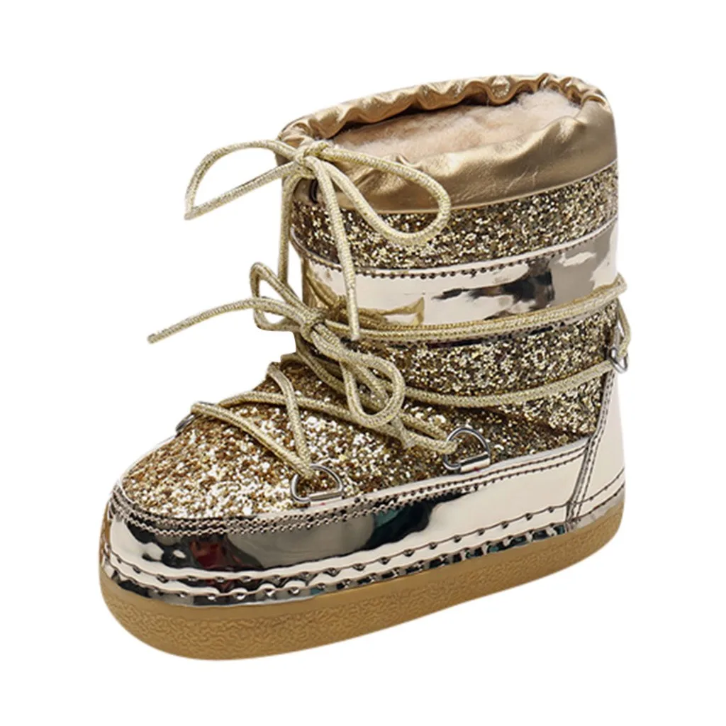 Г. Зимние ботинки хлопковые теплые водонепроницаемые Нескользящие ботинки на платформе со шнуровкой зимняя обувь до середины икры на плоской подошве Botas Mujer T3