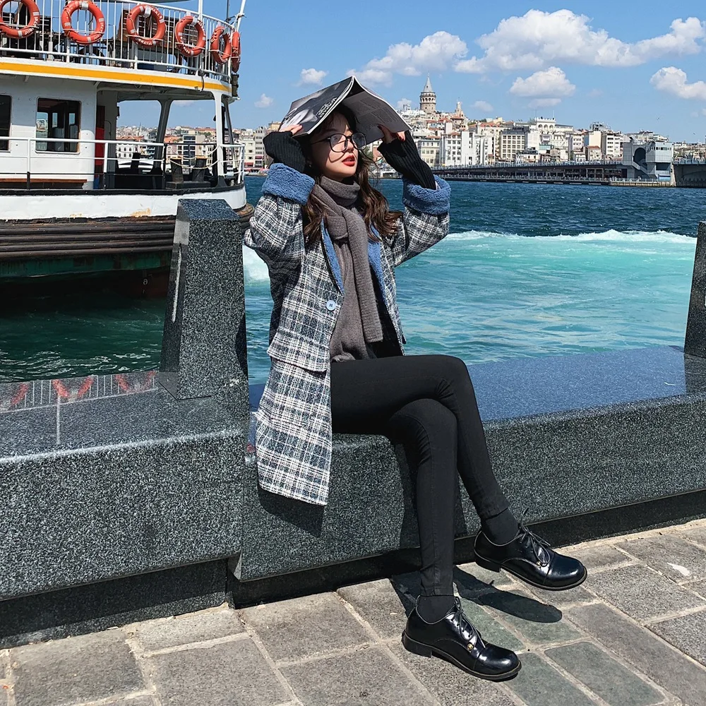 

Photo Shoot Mid-length Young-Style Woolen Jacket 2019 Winter New Style Retro WOMEN'S Dress Lambs Wool Joint Duffle Coat