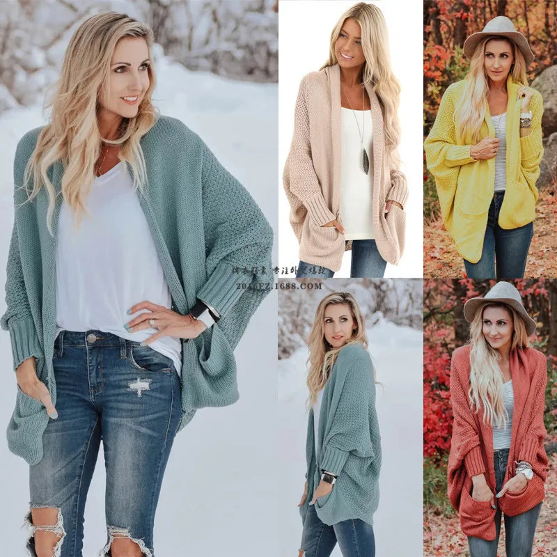 2020 Ins Pin модные женские пальто с рукавом летучая мышь вязаный кардиган куртки| |