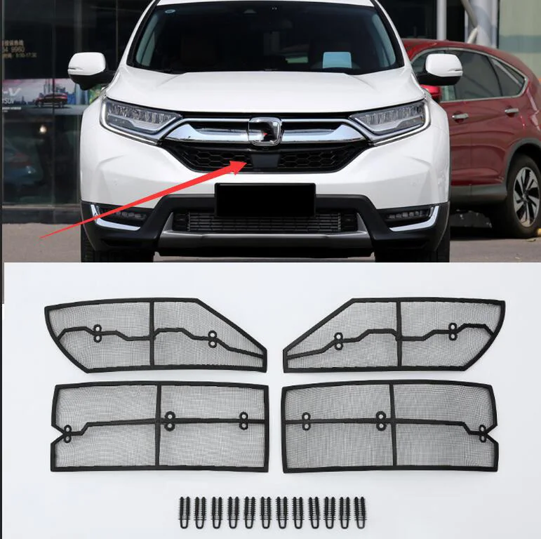 square on the grille Нержавеющая Автомобильная сетка для скрининга насекомых передняя решетка сетка для Honda CRV аксессуары - Цвет: square on the grille