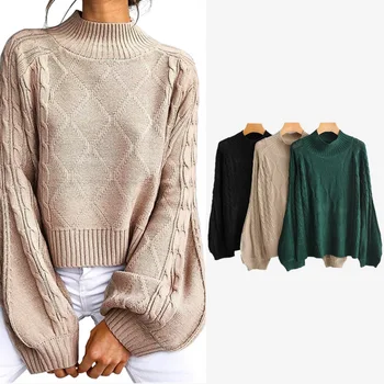 

2020 autumn and winter new pullover sweater AliExpress diamond mesh sweater