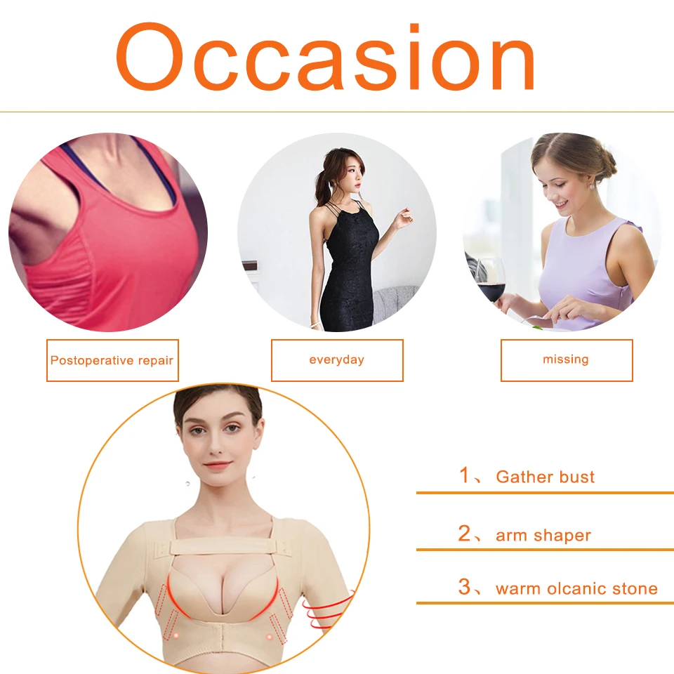 skims shapewear Long Sleeve Slimming Arm Fat Push Up Breast Chest Lifter Tops Underwear Women Shapewear Back Shoulder Control Posture Corrector shapewear underwear