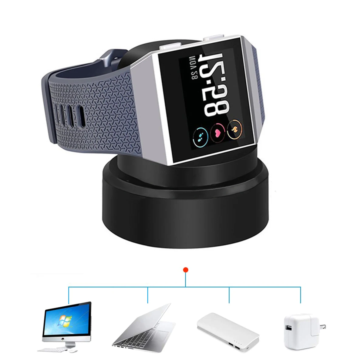 Магнитные часы зарядное устройство для Fitbit Ionic зарядное устройство смарт-часов док-станция держатель с usb-кабелем для зарядки