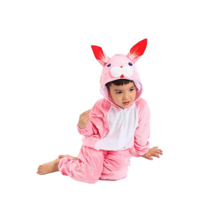 Kigurumis Animals Kids Anime Cosplay Costume Funny Suit School Party Student Play Games Onesies Performance Dinosaur Tiger Fancy pink rabbit
