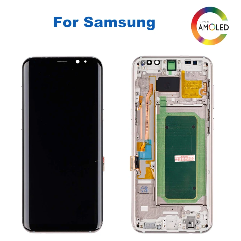 Super AMOLED для samsung Galaxy S8 S8 plus G955f G950F G950U G950FD ЖК-дисплей сенсорный экран дигитайзер с рамкой