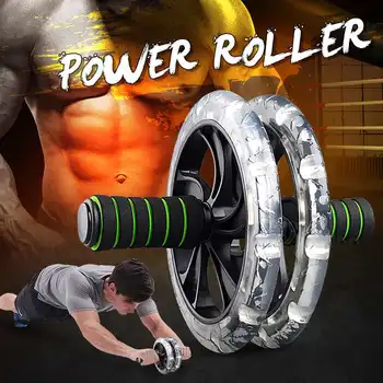 

Muscle Exercise Equipment Home Fitness Equipment Double Wheel Abdominal Power Wheel Ab Roller Gym Roller Max Load 400kg