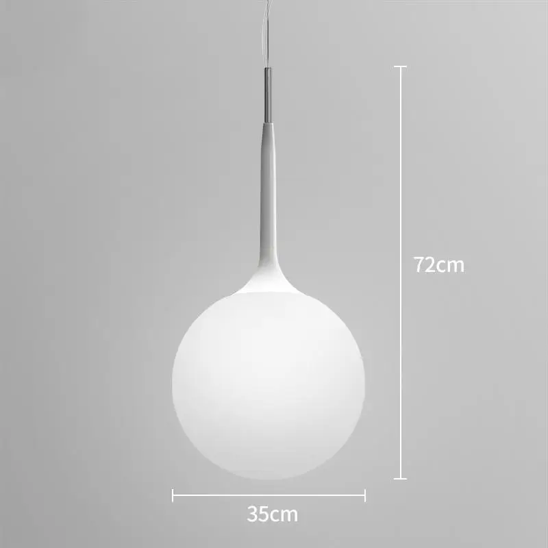 Diameter 35CM Скандинавский молочный белый шар стеклянный подвесной светильник s современный дизайн модель подвесной светильник гостиная столовая спальня фойе подвесной светильник - Цвет корпуса: Diameter 35CM