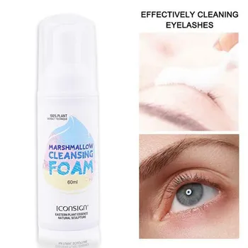 

60ml Eyelash Cleansing Foam Professional Soft Effective Eyelash Cleanser Eyelashes Extension Lash Tool