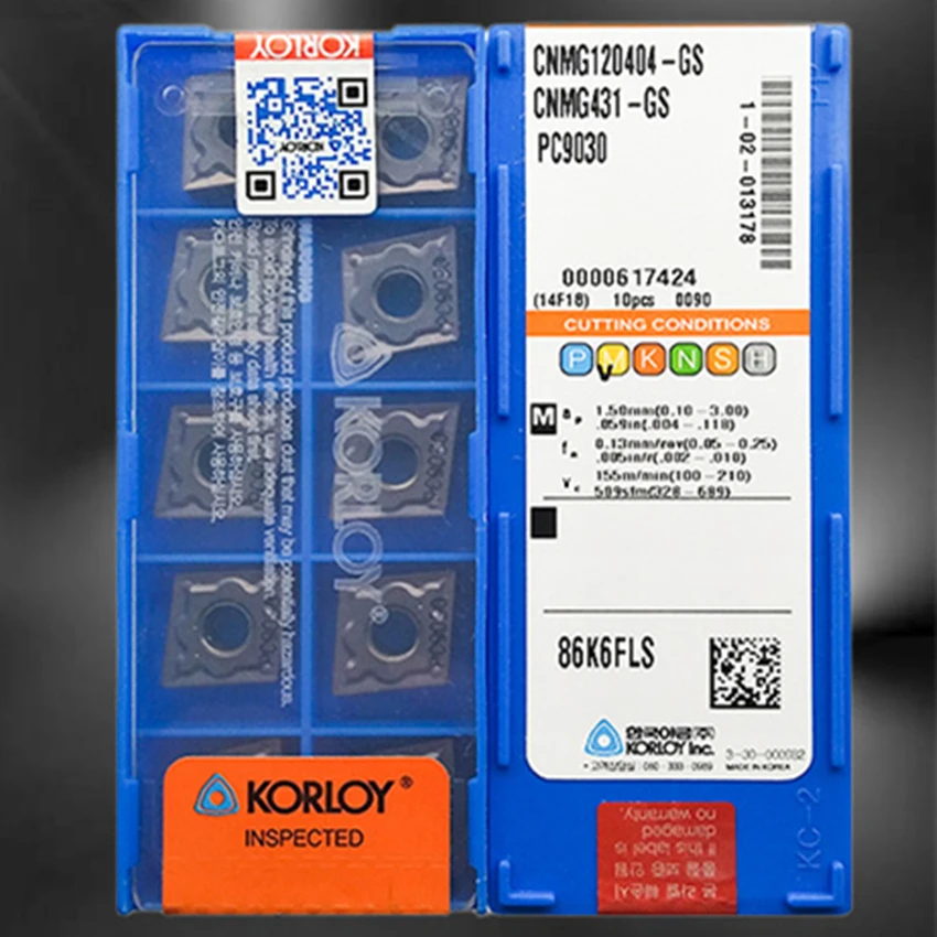 KORLOY CNMG120404-GS PC9030 CNMG431-GS/CNMG120408-GS PC9030 CNMG432-GS CNC Carbide Inserts Turning insert 10Pcs/Box