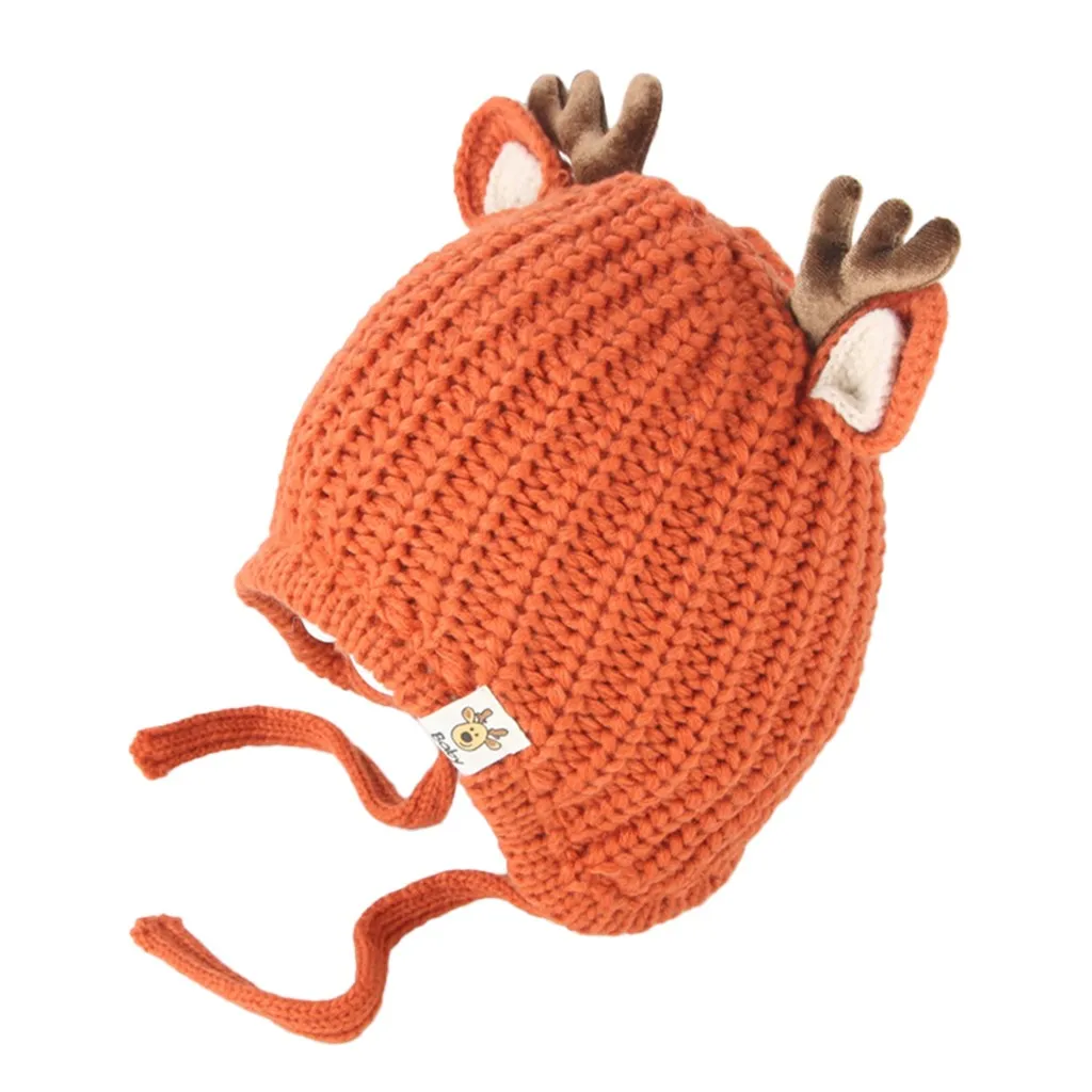 Christmas baby photography props hat Toddler Girl&Boy Baby Christmas Cartoon Deer Winter Crochet Knit Hat Beanie Cap шапка