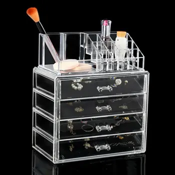 

4 Layer Design Clear Acrylic Makeup Arrangement Storage Box Organizer Transparent Cosmetic Tools Jewelry Storage Case
