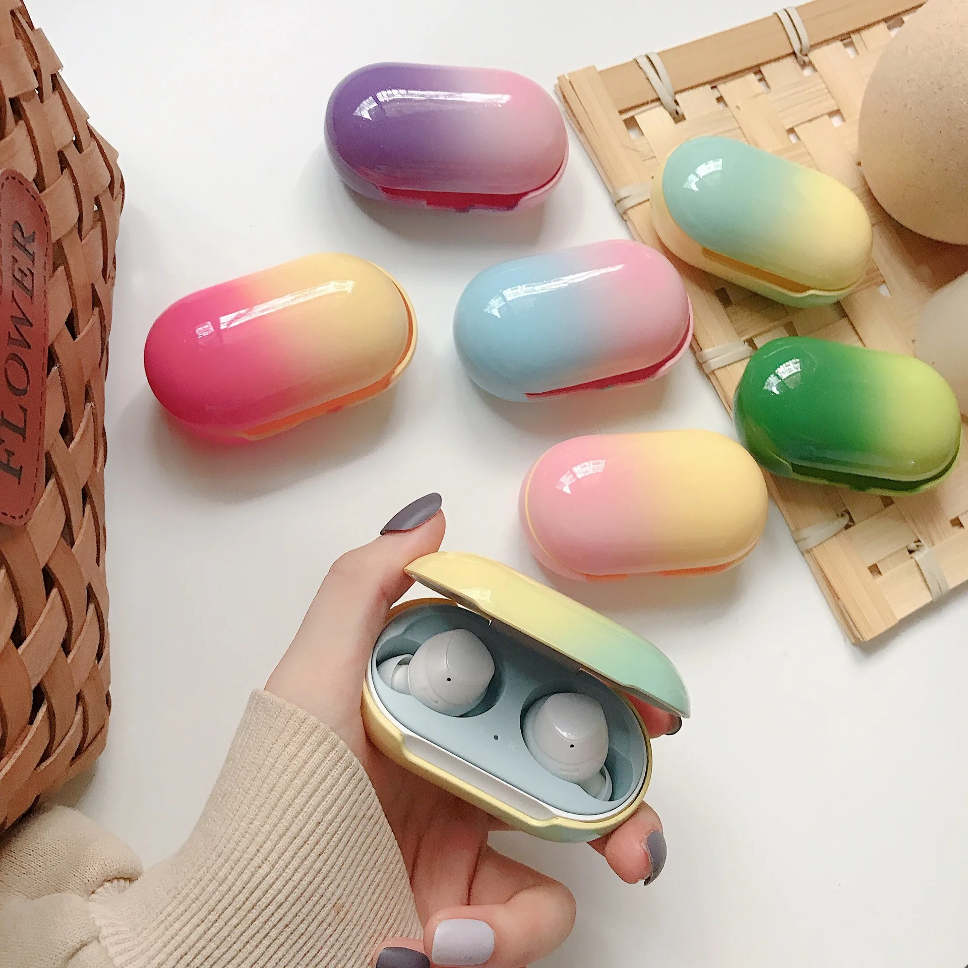 

For Samsung Galaxy Buds+ Plus Gradient colour Plastic Case Matte Hard Earphone Headset Protective Cover for Galaxy Buds Case New