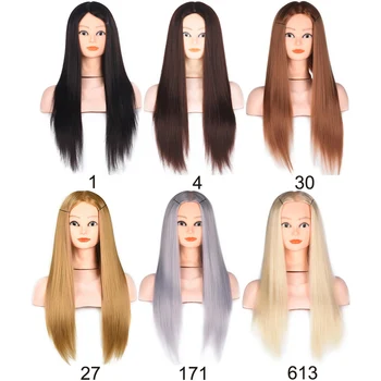 

24inch Training Head Synthetic Hair Mannequin Head Hairstyles Female Mannequin Hairdressing Styling Head Dolls for Hairdressers