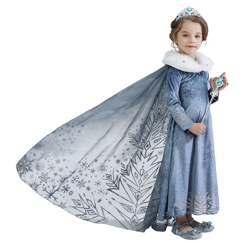 Hallween Costume For Kids Princess Anna Elsa Dress Girl Snow White Carnival Party Birthday Dress Cinderella Clothes Christmas - Цвет: Dress 1