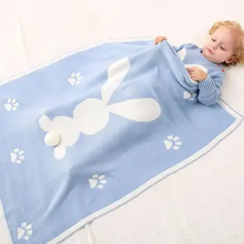 

Newborn Baby Knitted Cute 3D Rabbit Stroller Blanket Cover Swaddle Wrap Toddler Bedding