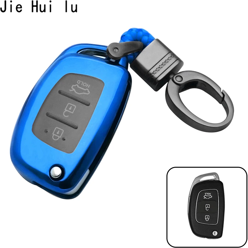 

3 Button TPU Car Remote Flip Key Fob Shell Cover Case For Hyundai Creta I10 I20 Tucson Elantra Santa Fe 2016 2017 2018