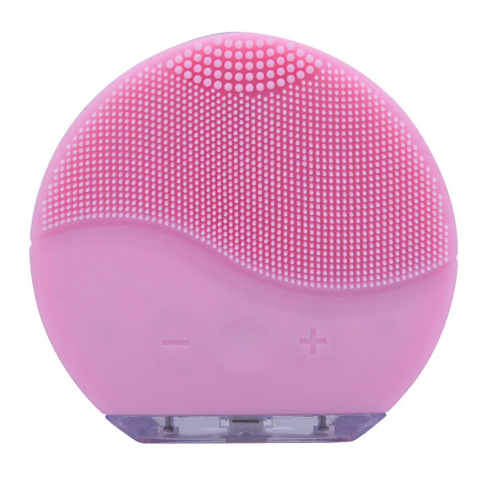 light pink Горячая Распродажа 1 шт Силиконовая щетка для очистки лица ультразвуковая usb зарядка водонепроницаемая кожа глубокое очищение Массажная машина - Цвет: light pink