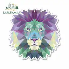 EARLFAMILY 13cm x 13cm Cartoon Abstract Lion Vinyl JDM Bumper Trunk Truck Graphics Waterproof Anime RV VAN 3D DIY Fine Decal