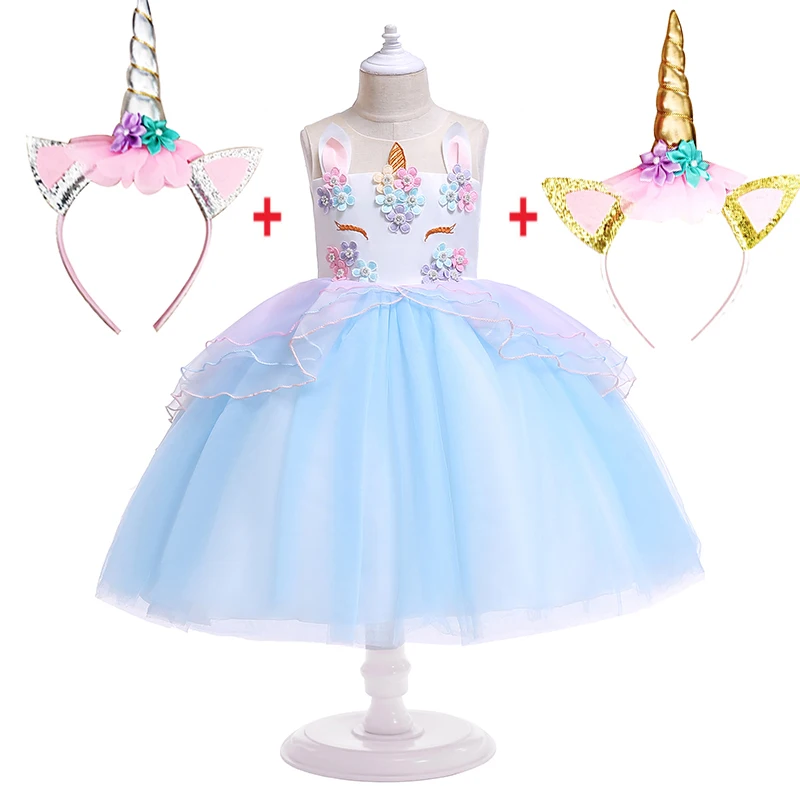 

Children Girl Christmas Unicorn Dress Girl Fantasy Birthday Party Carnival Princess Dresses For Girl Kids Wedding Tutu Custome