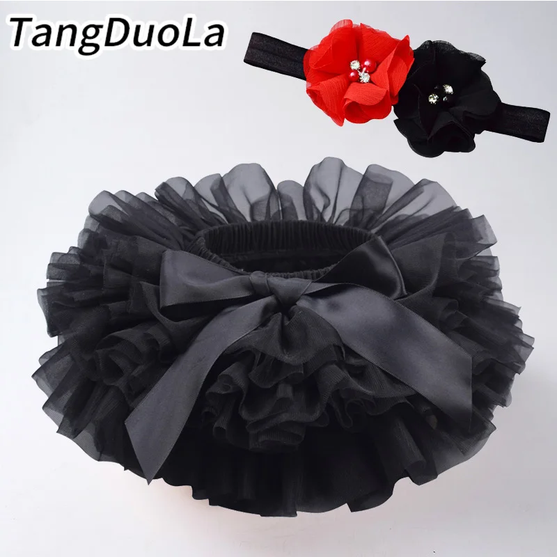 Baby Girls Tutu Tulle Bloomers and Lace Headband Set for Birthday Party
