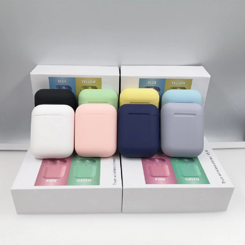 Новые беспроводные наушники Macaron i12 TWS Bluetooth 5,0 в гарнитуре сенсорный всплывающий стерео наушники для телефона HD микрофон