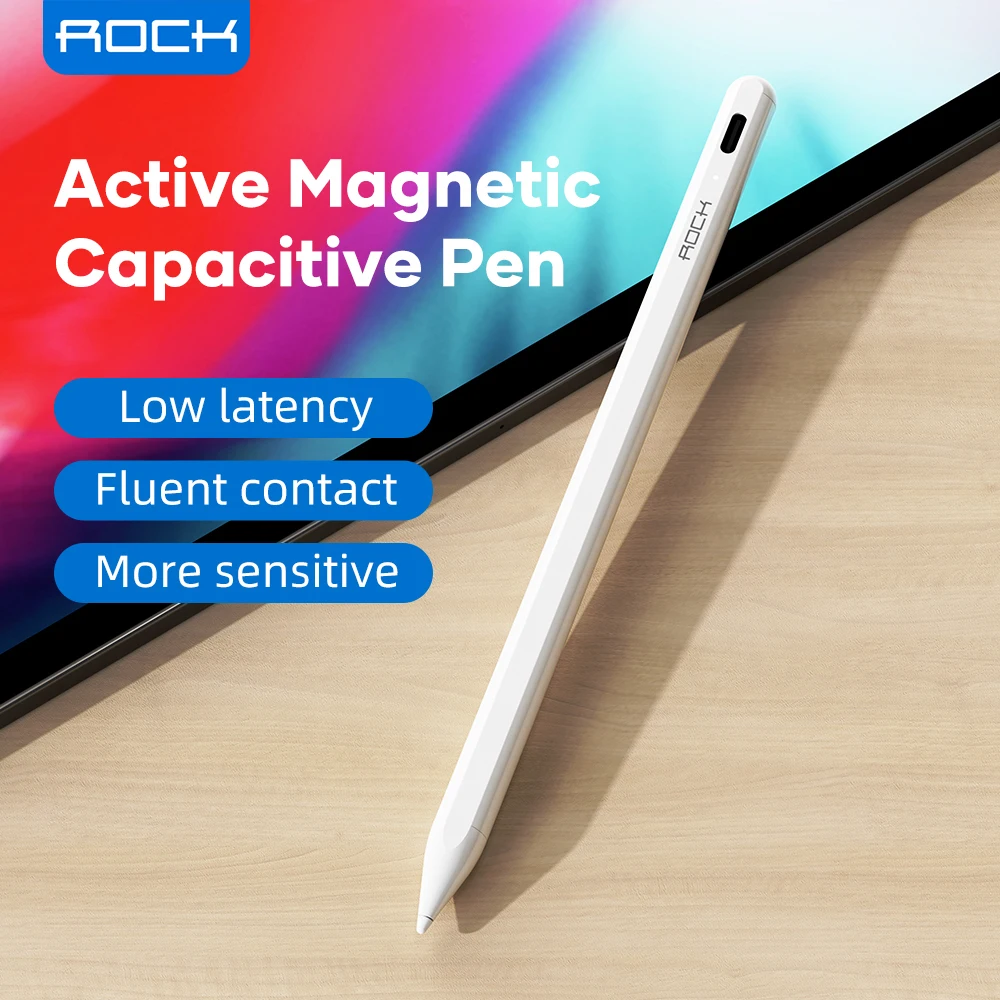 Rock Active Magnetic Capacitive Pencil For Ipad Pro 11 12 9 Replaceable Refill Stylus Touch Pen For Apple Ipad Air Ios Touch Pen Tablet Touch Pens Aliexpress