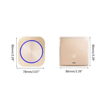 

Self Powered Waterproof Wireless Doorbell Night Light Home Cordless Door Bell Y98E