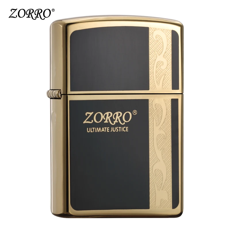 

Zorro kerosene lighter gold-plated shell boutique reproduction wind proof creativity custom lettering men's lighter for