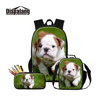 

Dispalang 3 Pcs School Bags for Girls Boys Animal Dog Print Children Schoolbag Large Capacity School Backpack Set Kids Book Bag