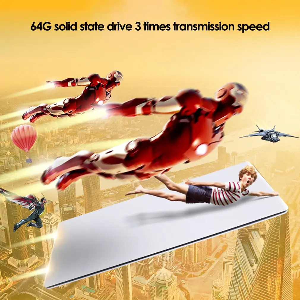 A10 ultra-thin laptop Notebook 15.6 inch Intel Z8350 Quad Core 4G 64G student business office Portable computer