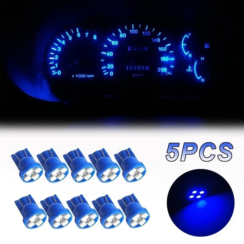 5 шт. T10 W5W 194 3528 1210 4SMD светодиодный клин приборной панели Калибр кластера инструмент Панель синий светильник лампы