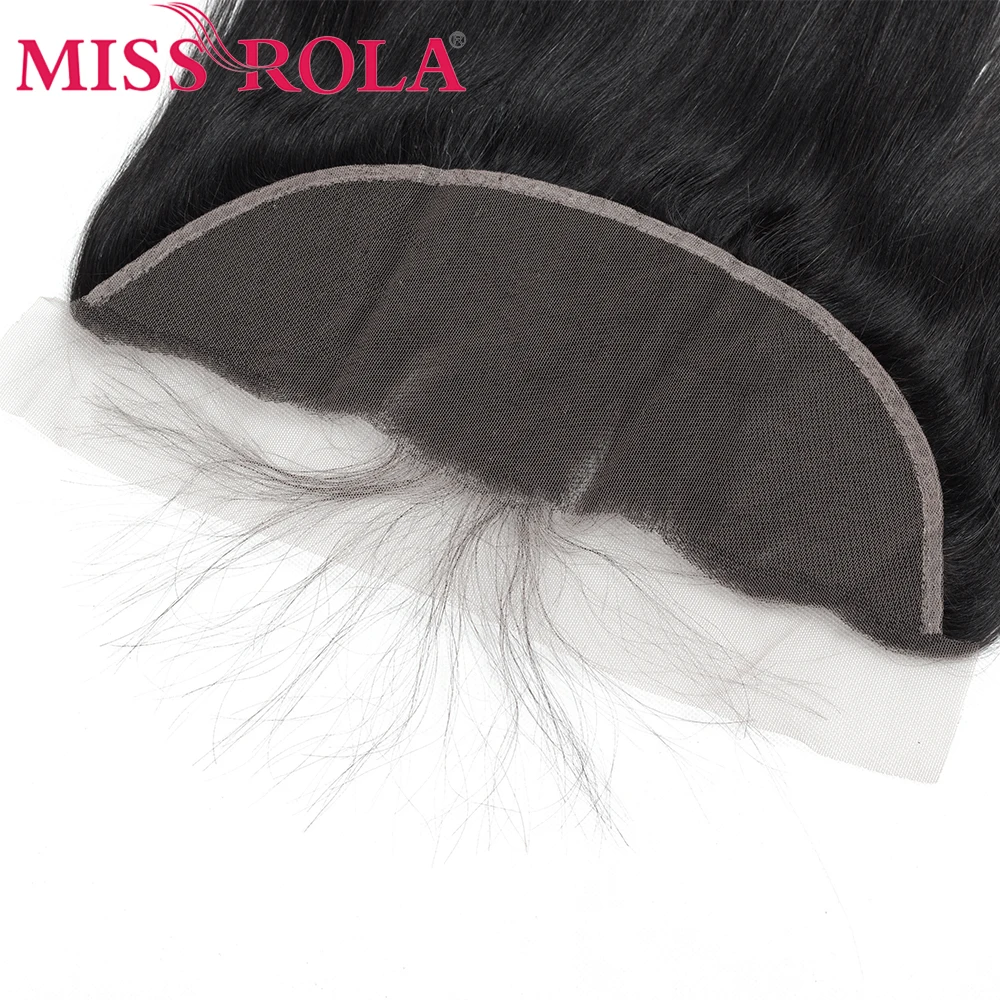 Miss Rola 13x4 Lace Frontal Closure Brazilian Remy Human Hair Ear To Ear Straight Hair Closure Natural Color With Baby