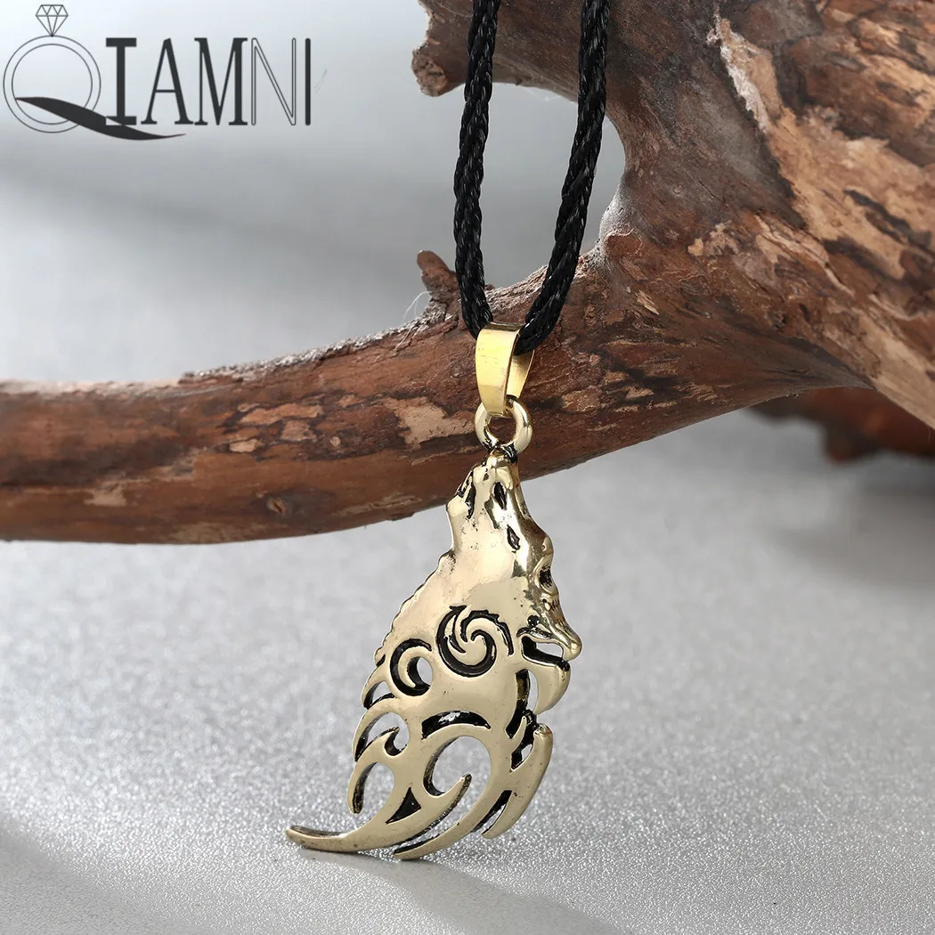Винтажный амулет QIAMNI в стиле панк викинги Valknut Кулон Ожерелье для мужчин