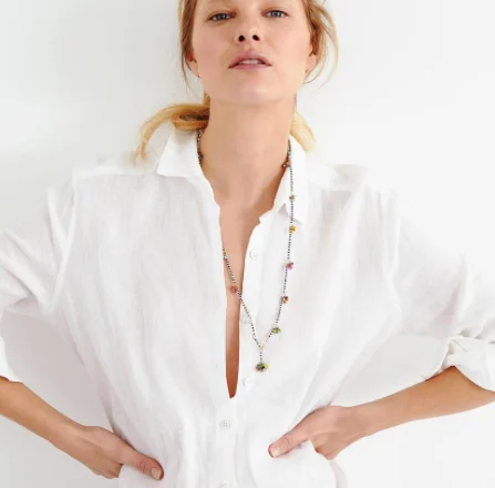 Simpleness Porcelain Stone Beaded Necklace Anomalistic Individuality Short Choker Friendship New Year Gift Collier Femme