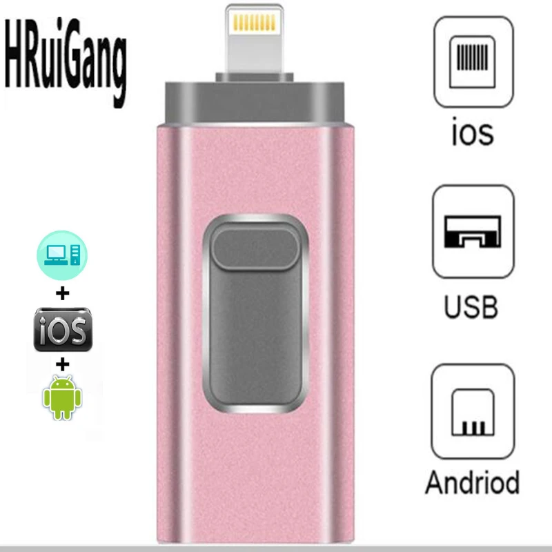 Флеш накопитель Usb для iPhone 6/6 s/6 Plus/7/7 Plus/8/X Usb/Otg/Lightning 4 в 1 флеш внешней памяти iOS 128g|USB