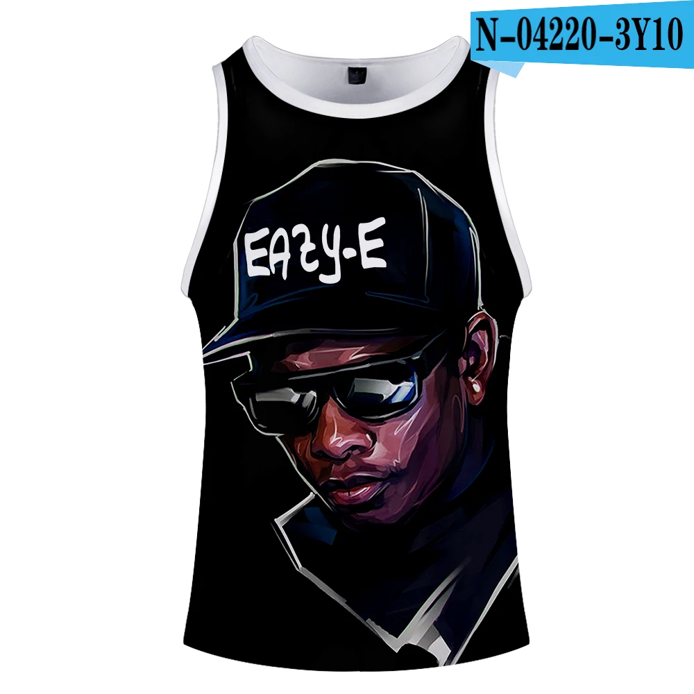Майка для мужчин гангста рэп Eazy E Летняя Повседневная Хип Хоп без рукавов принт Свободная майка фитнес жилет рукава Мужские майки - Цвет: ONE