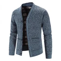Nowe swetry płaszcze męskie zimowe grubsze sweter dziergany swetry Slim Fit męskie dzianiny ciepłe swetry, kurtki męskie dzianinowa odzież 1