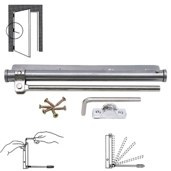 

Adjustable Door Closer Stainless Steel Automatic Spring Latch Furniture Hardware Automatic Close 2020 New