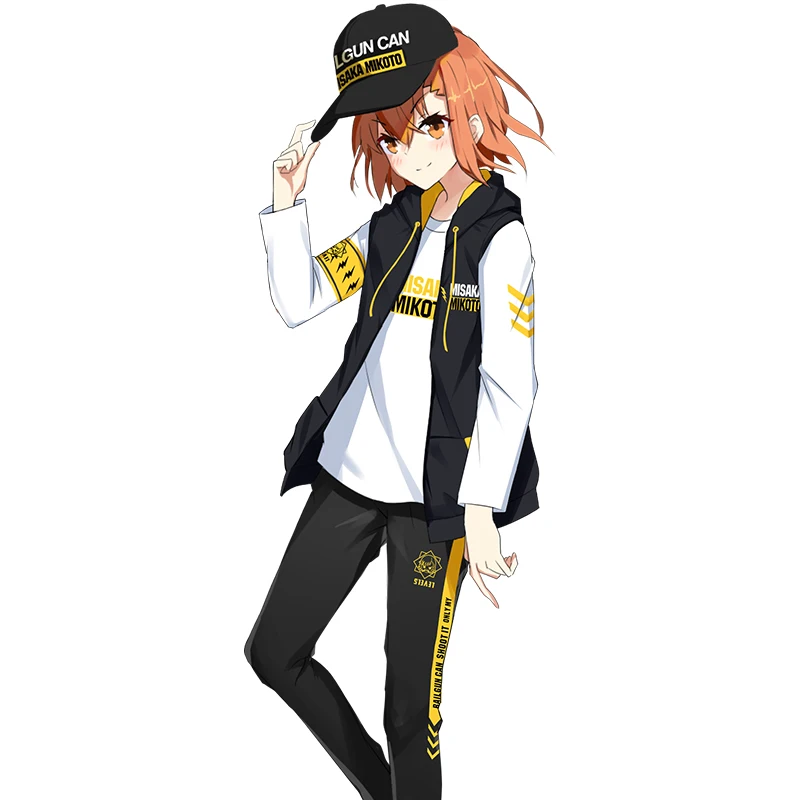Аниме Toaru Kagaku no Railgun Misaka Mikoto, костюмы для косплея, жилет с капюшоном, пальто, футболка с длинными рукавами, повседневные штаны, модный костюм