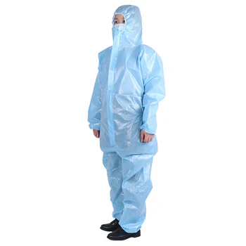 

1 SET Hooded isolation jacket Disposable Protective Overalls Suit Splashproof Isolation Clothing Set