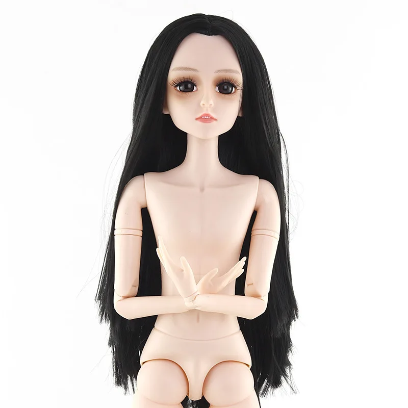 1/3 BJD кукла 22 суставов подвижная азиатская кожа 60 см Мужская Кукла Мальчик Обнаженная кукла белые волосы DIY игрушки для детей - Цвет: Black B
