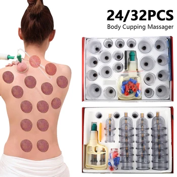 

24/32pcs Cups Vacuum Medical Vacuum Cans Body Cups Cellulite Suction Cup Therapy Back Massage Relax Anti-cellulite