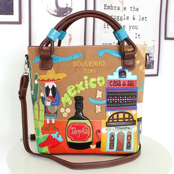 

KIITOS 2020 New Women's Bag Retro Portable Messenger Bag Handmade Embroidery Creative Embroidery Large Capacity Bag