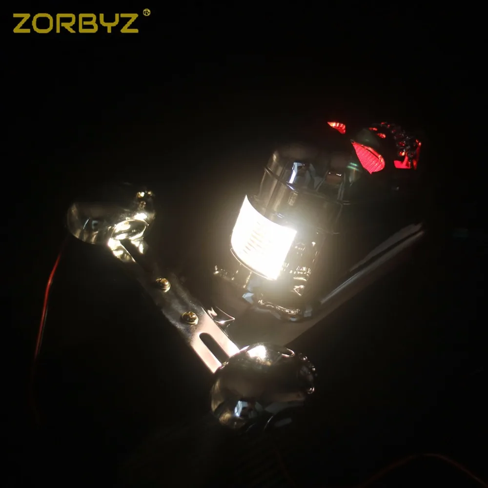 ZORBYZ Хром Череп поворотник крыло тормозной фонарь для Honda Yamaha Harley Крузер, Боббер чоппер
