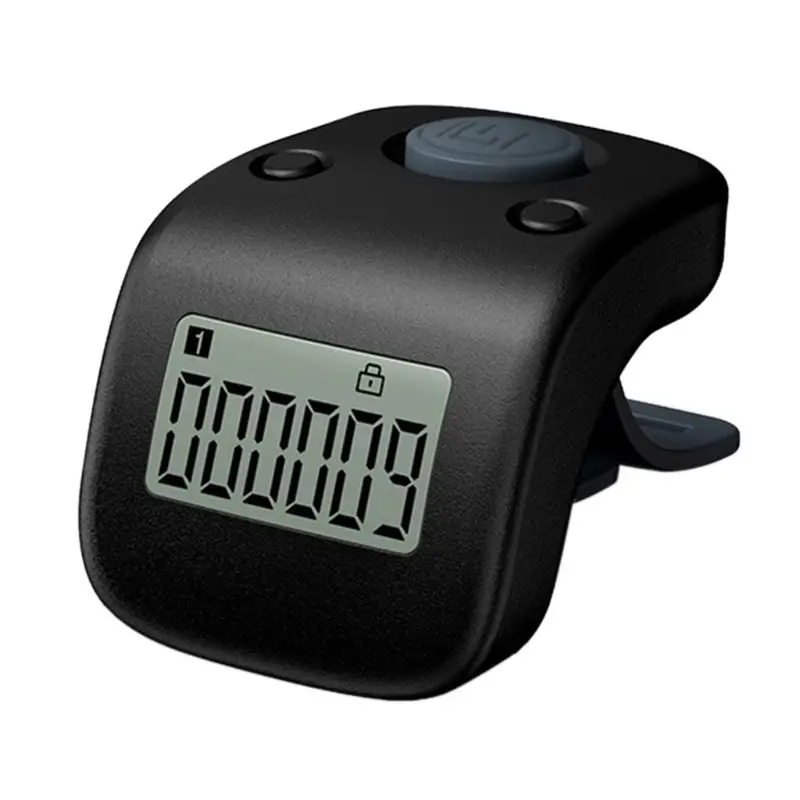 Digital Finger Tally Counter 8 Channels Backlight Time Prayer Silicone Ring Tasbeeh  Counter