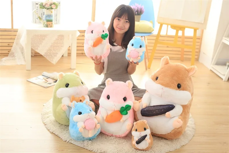 

Cute Hamster Pillow Blanket Dual Purpose Car Cushion Blanket Folding Airable Blanket Back Cushion Coral Fleece Blanket Nap Pillo